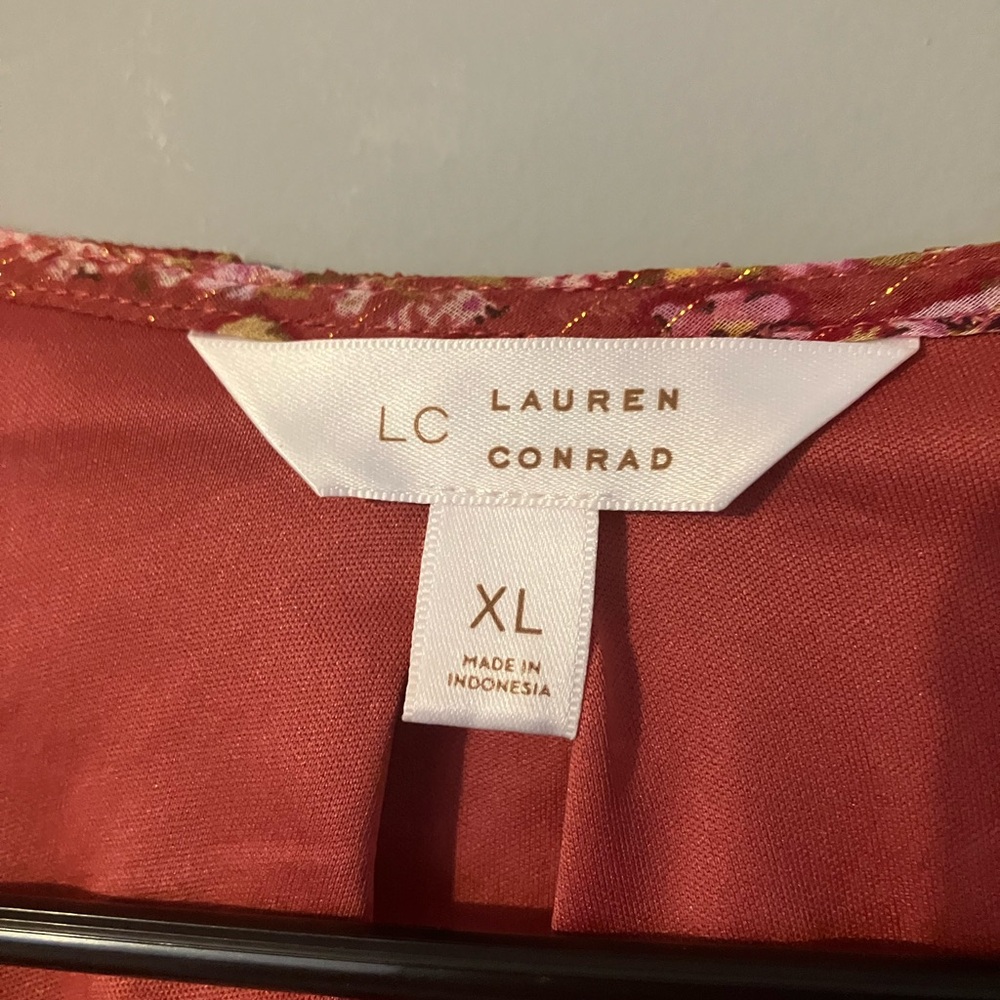 LC Lauren Conrad Pink Floral Midi Dress - Picture 4 of 5